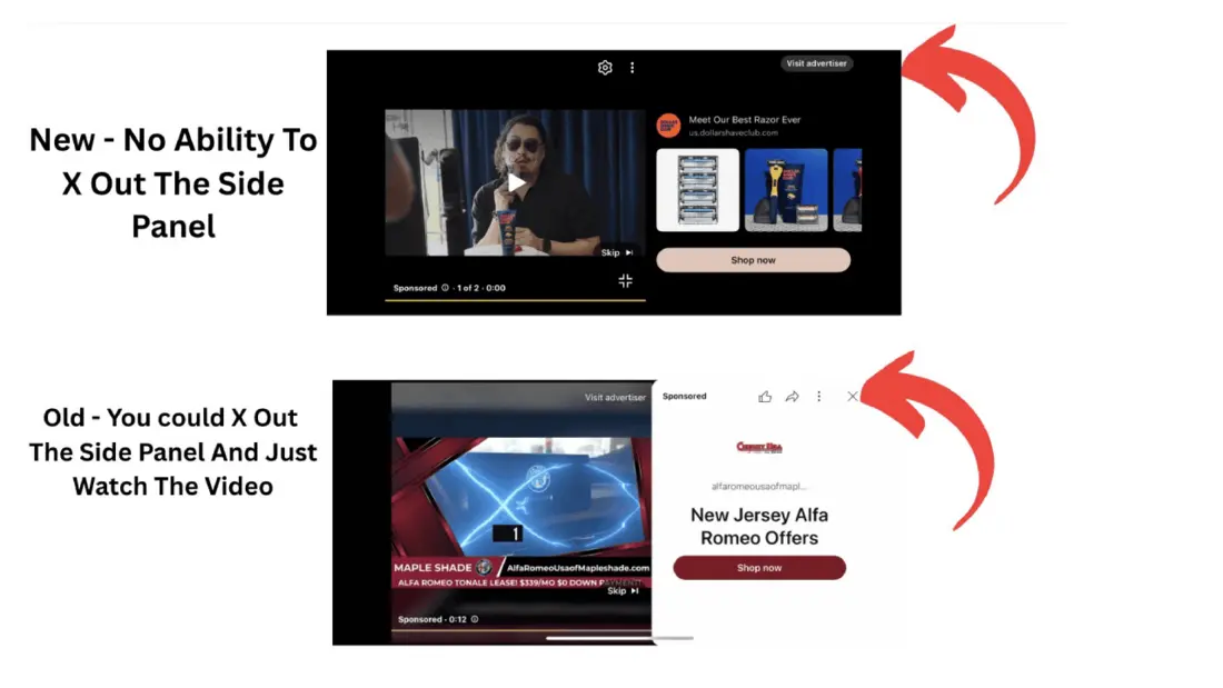 نوار کناری یوتیوب